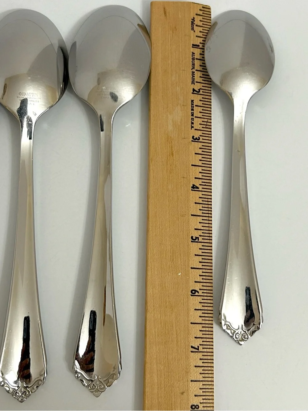 Hampton Silversmith 18/10 Stainless Flatware Felicia Oval Soup & Tea Spoon 6 pcs